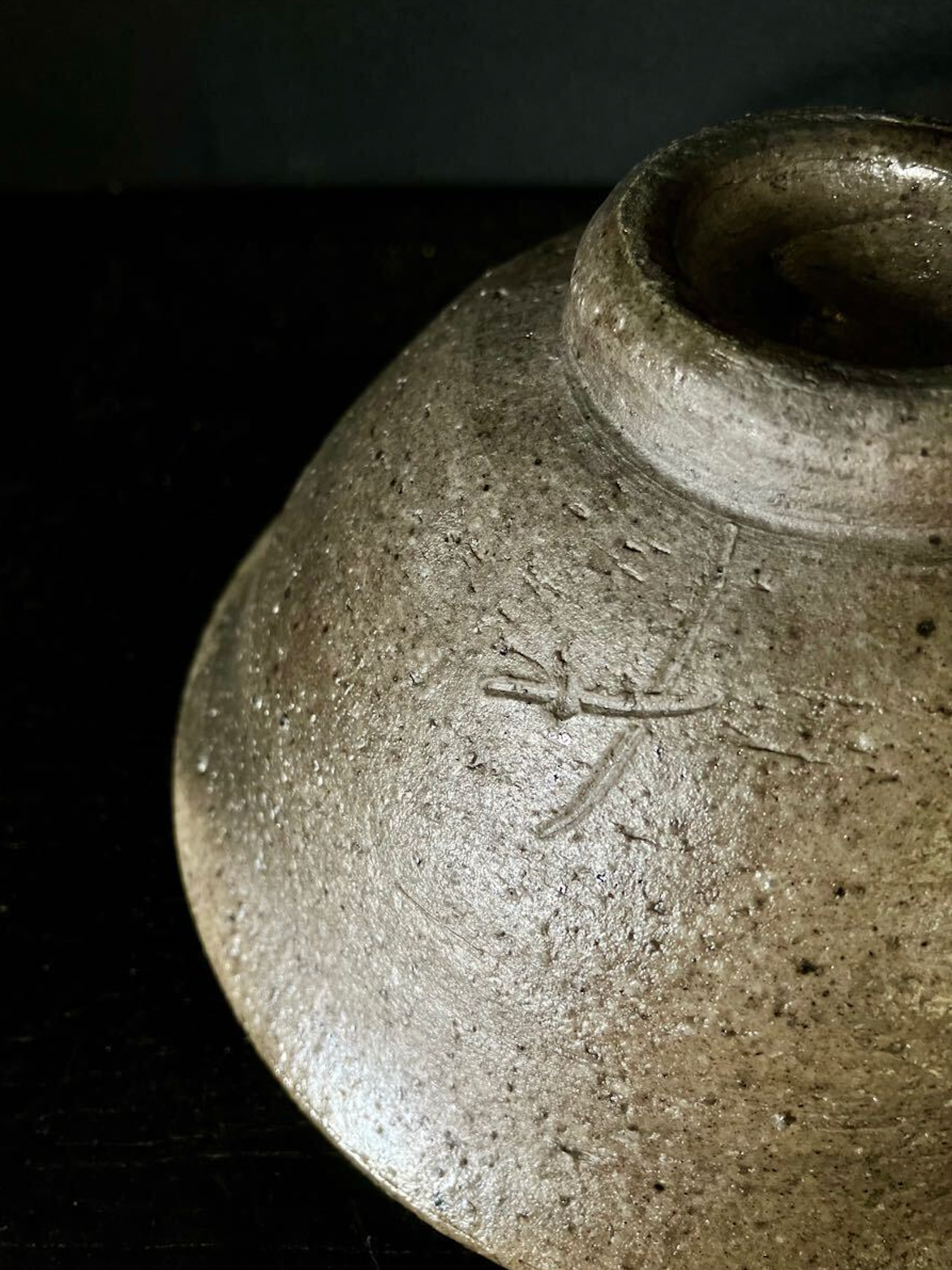 Raku Shichi Grey Glaze Tea Bowl